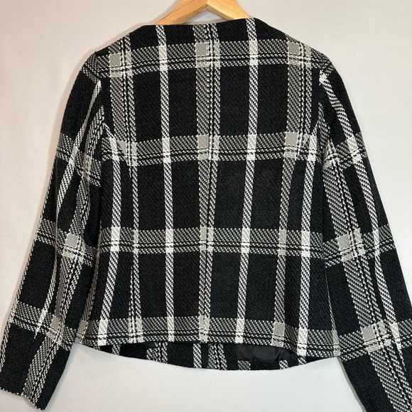 Merona Womens Size XS Plaid Jacket Blazer Coat Cloth Cover Buttons Pockets Lined - Picture 2 of 16